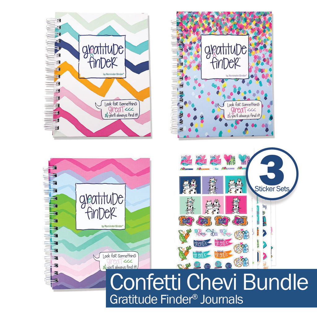 Gratitude Journals Bundle of [3] Gift Sets: Gratitude Journals + Sticker Sets