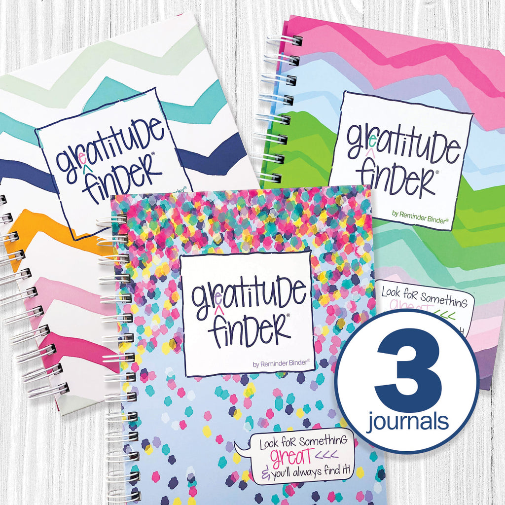 Gratitude Finder® Journals Bundle of 3 | Gratitude Journals to Inspire Daily Gratitude | The Perfect Gift for Mindful Moments