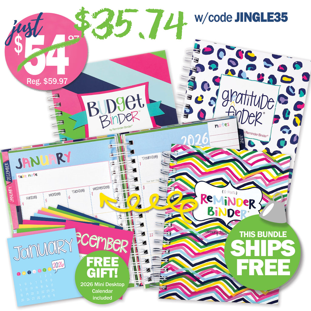 NEW! 2026-2027 Dream Gift Bundle | Reminder Binder® Planner, Gratitude Finder® Journal and Budget Binder™