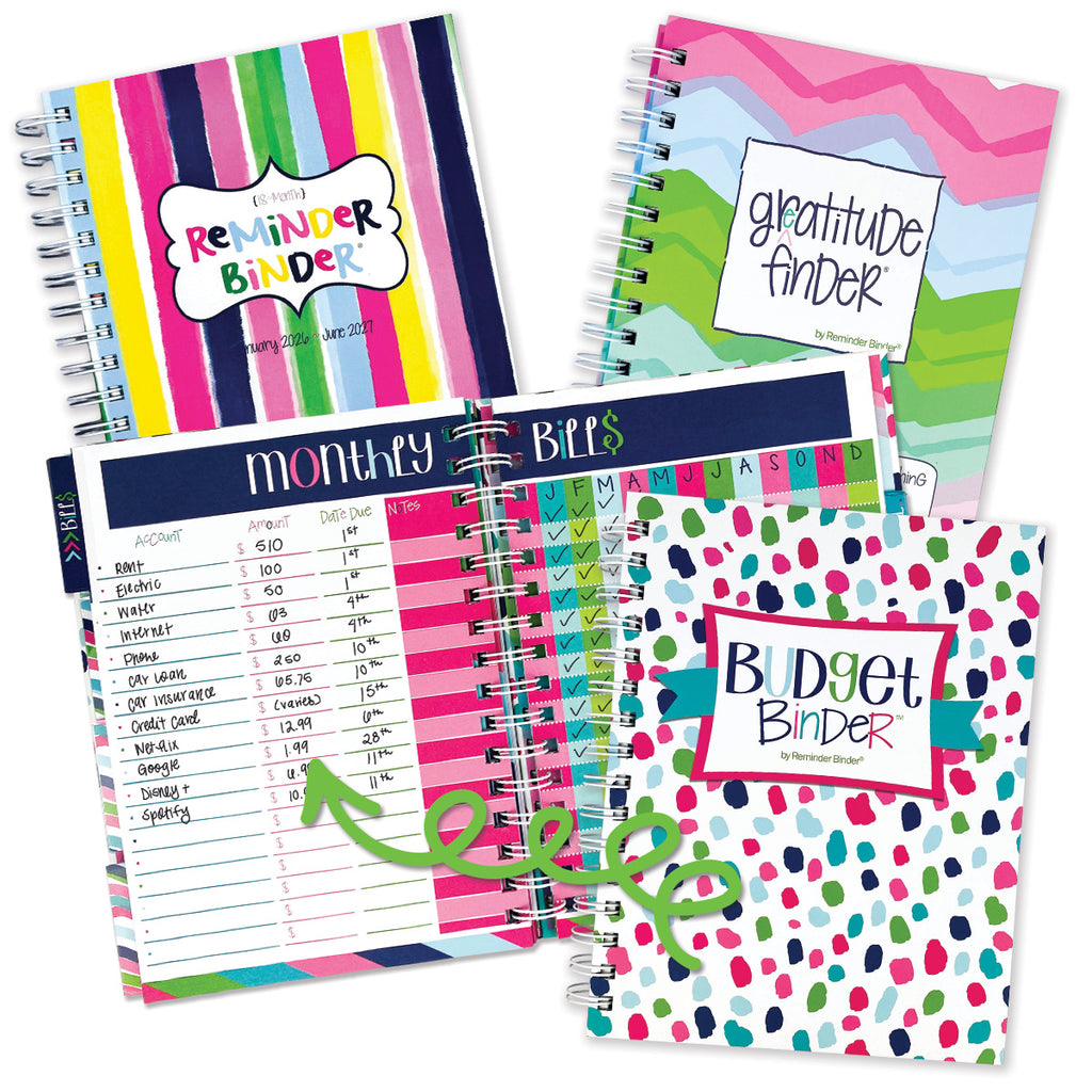 NEW! 2026 Goal Getter Bundle | Reminder Binder® Planner, Gratitude Finder® Journal and Budget Binder™