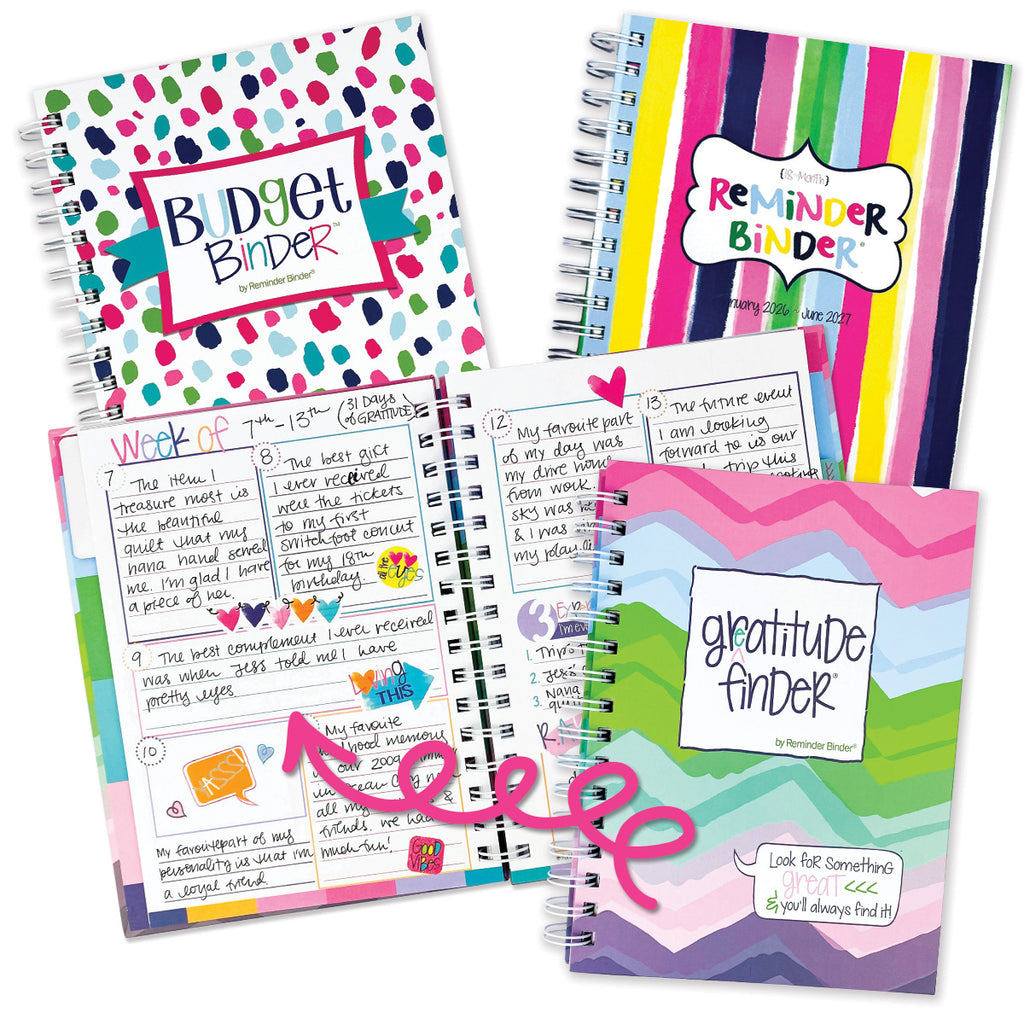 NEW! 2026 Goal Getter Bundle | Reminder Binder® Planner, Gratitude Finder® Journal and Budget Binder™
