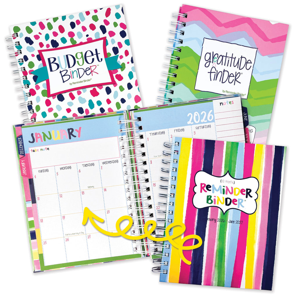 NEW! 2026 Goal Getter Bundle | Reminder Binder® Planner, Gratitude Finder® Journal and Budget Binder™