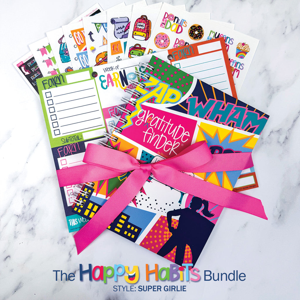 NEW! Happy Habits Bundle for Kids | Chore Chart, Gratitude Journal & Stickers + BONUS App Membership | Teach Responsibility & Positivity | HOT DEAL | No Code Needed