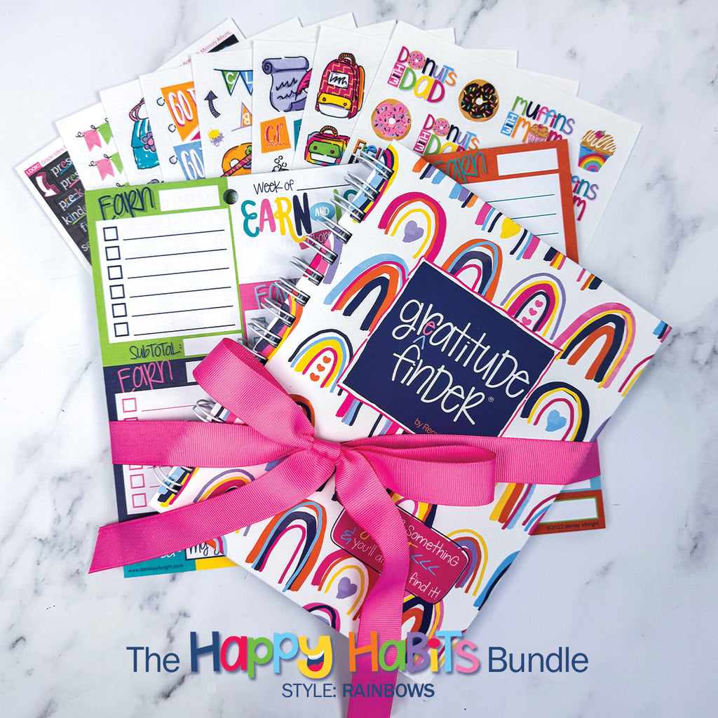 NEW! Happy Habits Bundle for Kids | Chore Chart, Gratitude Journal & Stickers + BONUS App Membership | Teach Responsibility & Positivity | HOT DEAL | No Code Needed