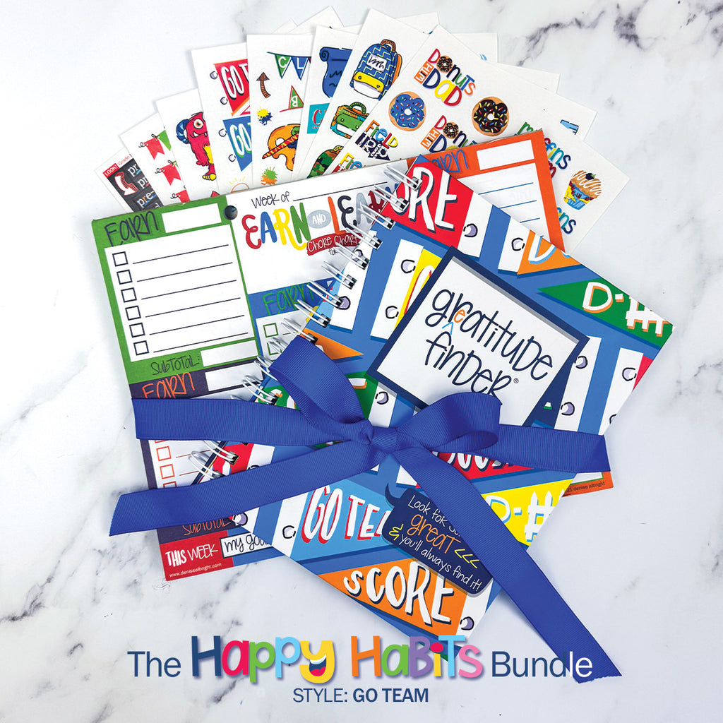 NEW! Happy Habits Bundle for Kids | Chore Chart, Gratitude Journal & Stickers + BONUS App Membership | Teach Responsibility & Positivity | HOT DEAL | No Code Needed