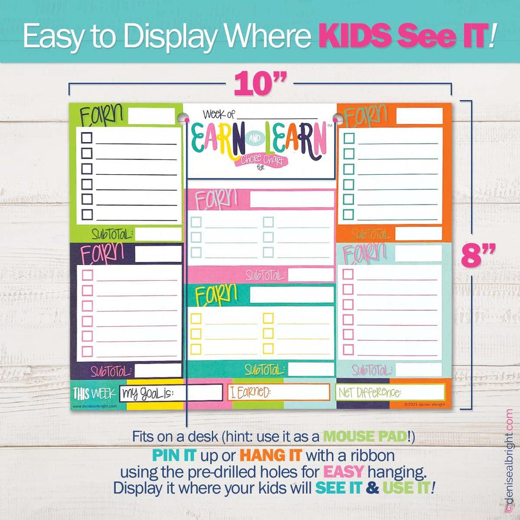 Earn & Learn® Kids Money Management Chore Chart Pad | Bloomin' Colors | Daily Deal | 2/12/25