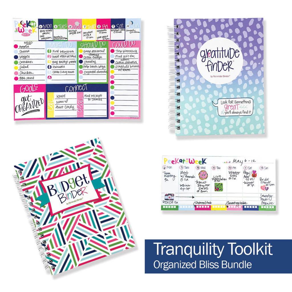 NEW! Organized Bliss Bundle | Gratitude Finder® Journal, Budget Binder™ & 2 Planner Pads | The Perfect Organization Trio | HOT DEAL | No Code Needed