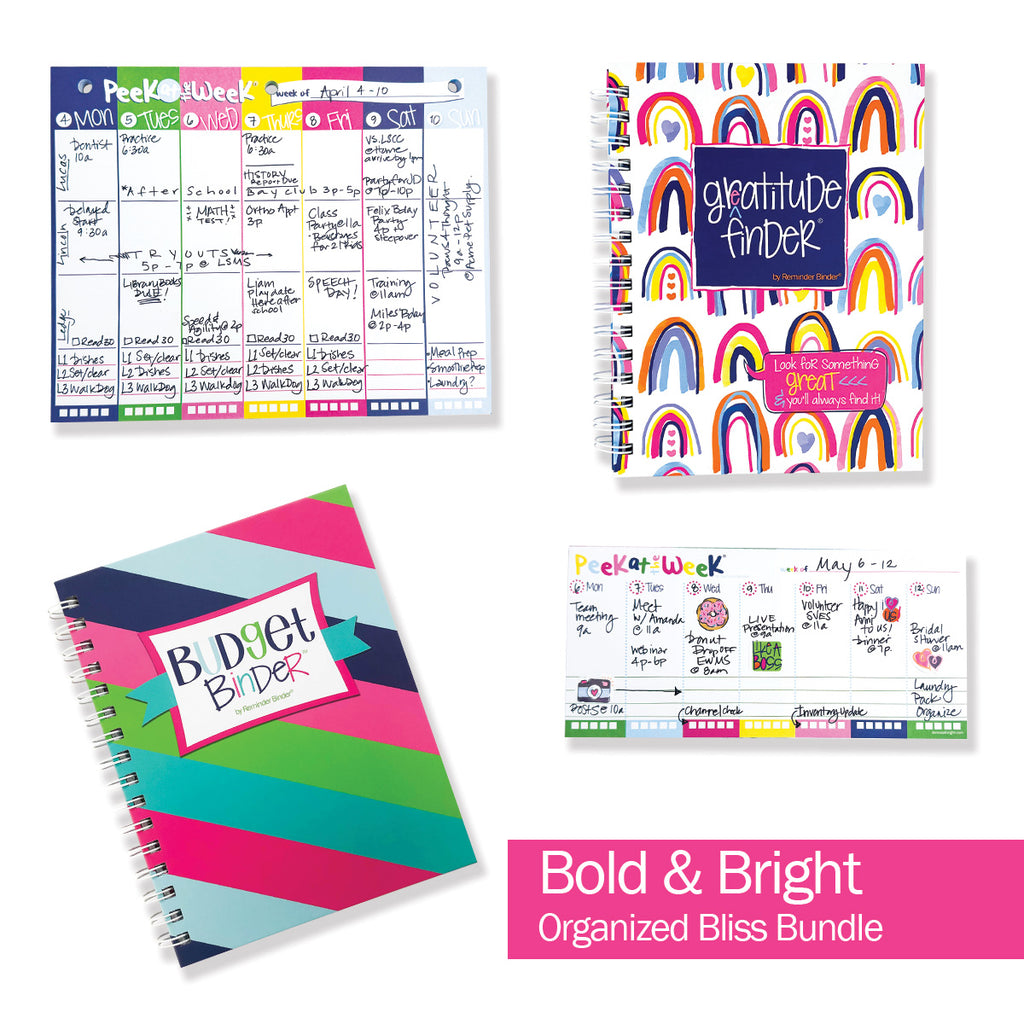 NEW! Organized Bliss Bundle | Gratitude Finder® Journal, Budget Binder™ & 2 Planner Pads | The Perfect Organization Trio | HOT DEAL | No Code Needed