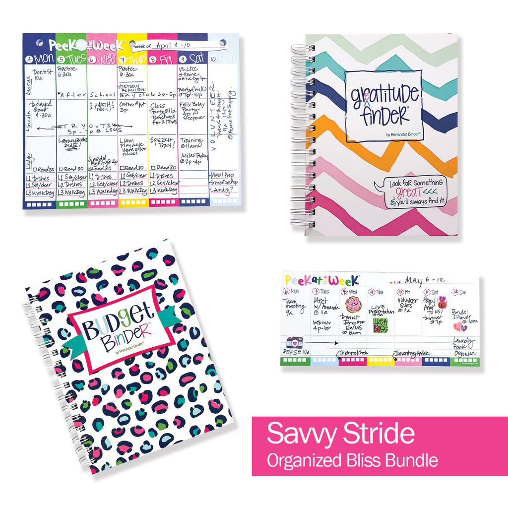 NEW! Organized Bliss Bundle | Gratitude Finder® Journal, Budget Binder™ & 2 Planner Pads | The Perfect Organization Trio | HOT DEAL | No Code Needed