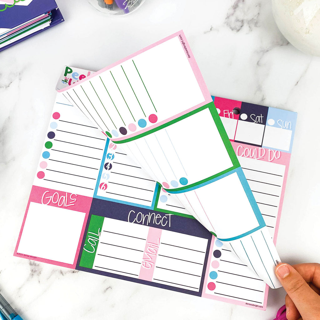 Peek at the Week® Weekly Planner Pad | Checklists, Priorities, Dry Erase Backer