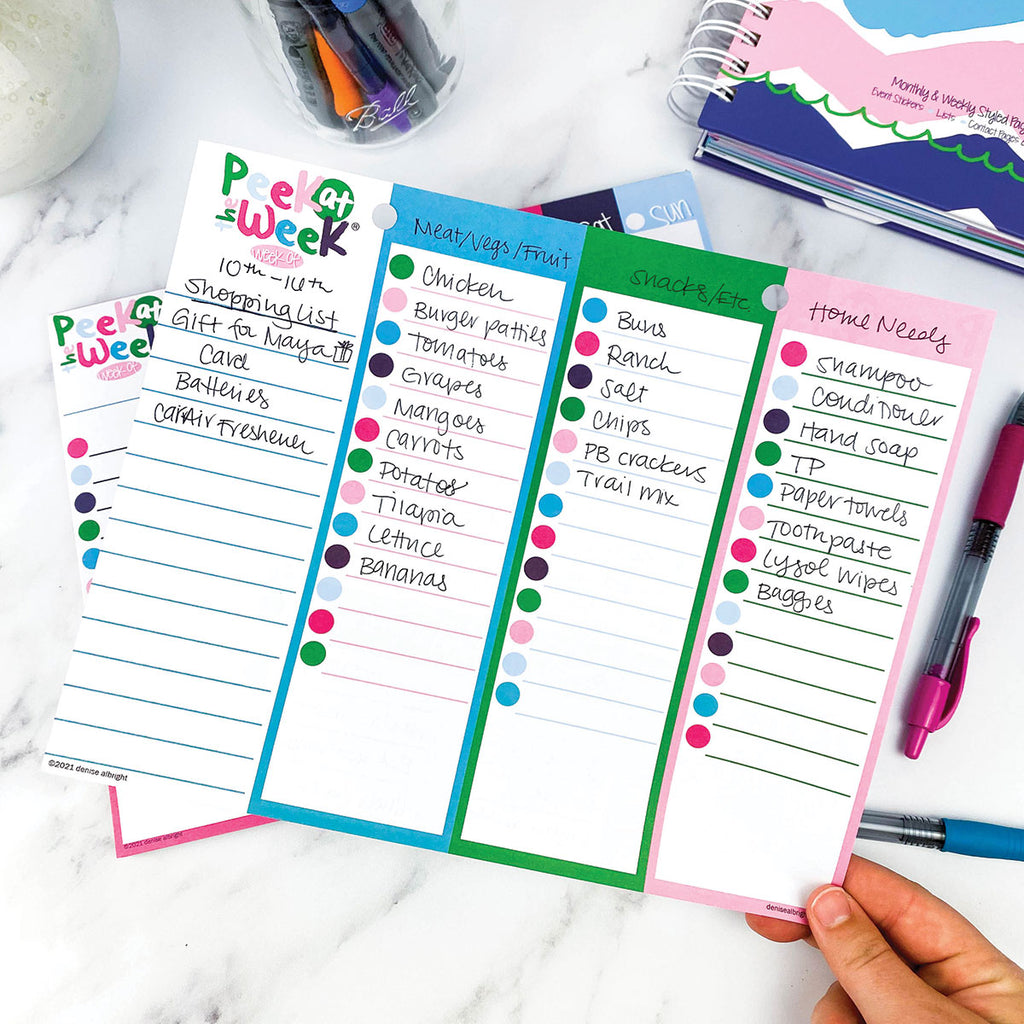 Peek at the Week® Weekly Planner Pad | Checklists, Priorities, Dry Erase Backer