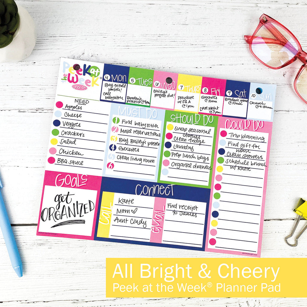 $5 DEAL Peek at the Week® Weekly Planner Pad | All Bright & Cheery