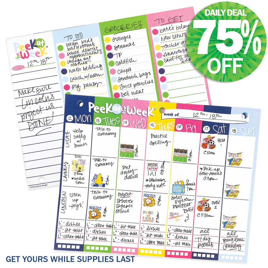 Peek at the Week® Simple Planner Pad | Daily Deal | 2/20/25