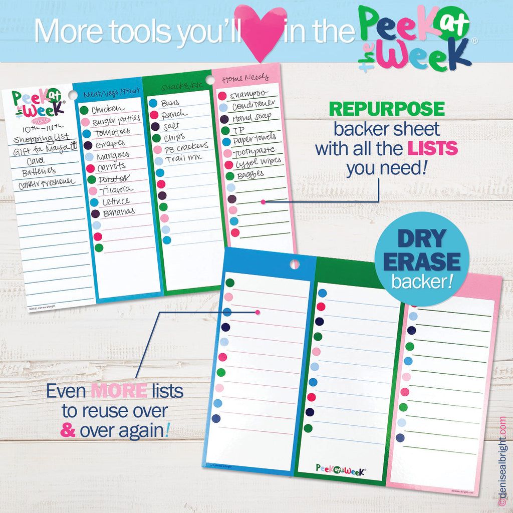 $5 DEAL Peek at the Week® Weekly Planner Pad | Preppy 'n' Pink