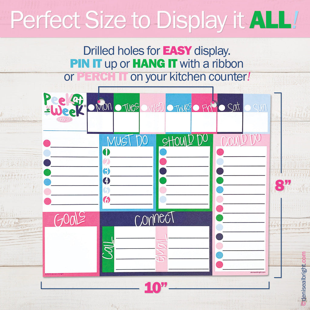 Peek at the Week® Weekly Planner Pad | Preppy 'n' Pink | Daily Deal | 2/4/25