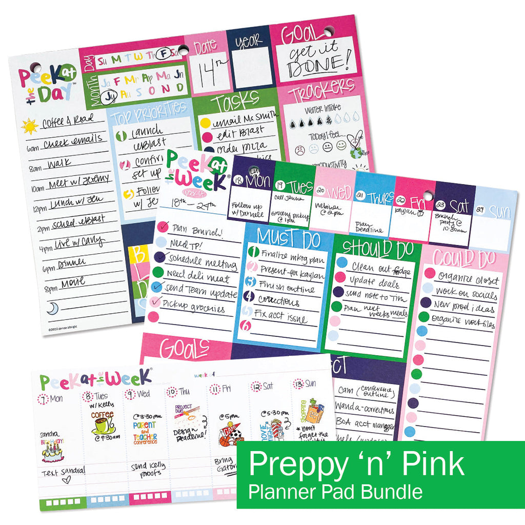 Plan Your Way Bundle | Daily & Weekly Planner Pads | Preppy n Pink | Daily Deal | 2/11/25