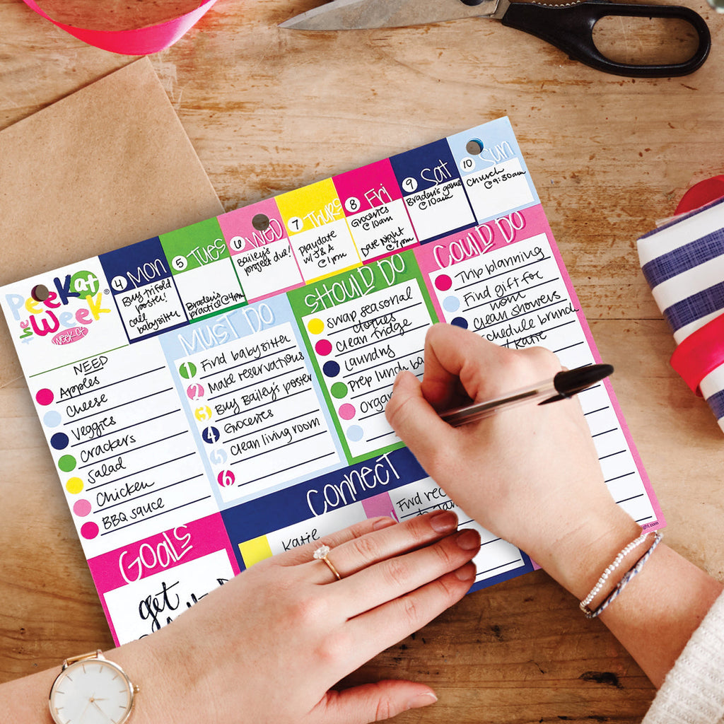 Peek at the Week® Weekly Planner Pad | Bright & Cheery | Daily Deal | 10/22/24