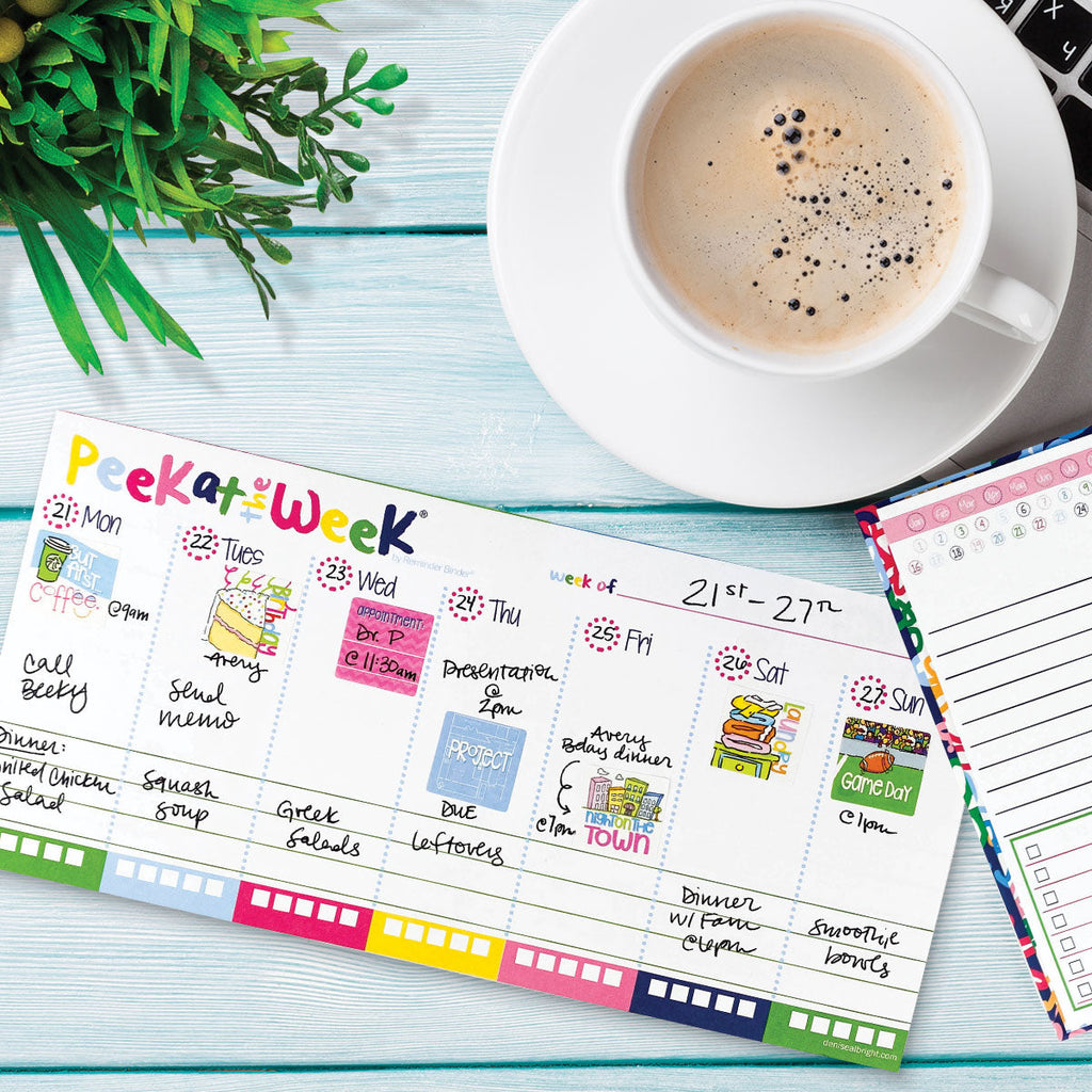 MINI Peek at the Week® Planner Pad | Bright & Cheery | Daily Deal | 10/22/24