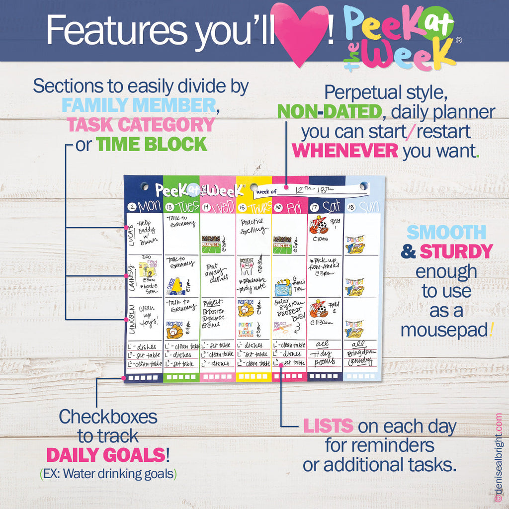 $5 DEAL Peek at the Week® Weekly Planner Pad | Simple Cheery Week