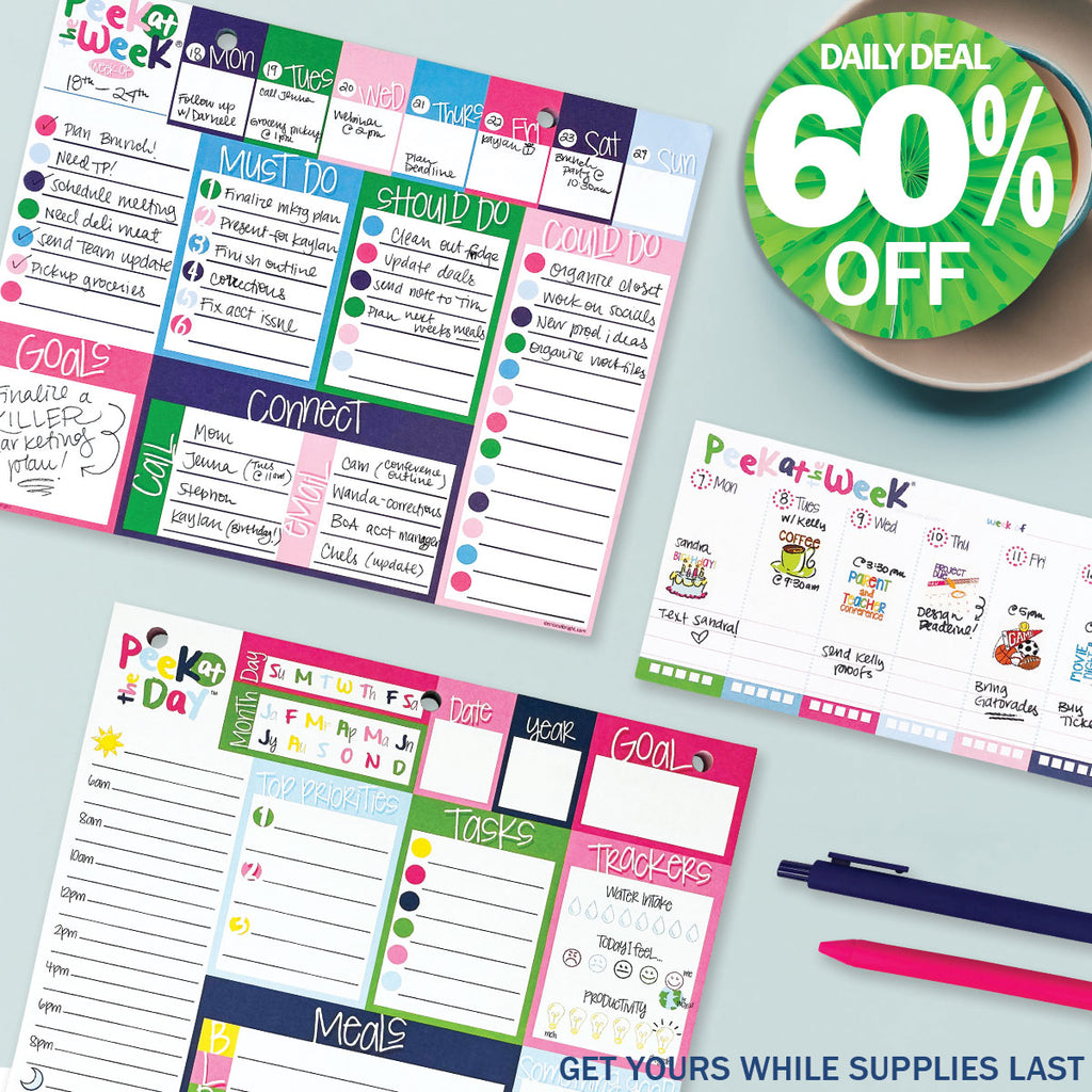 Plan Your Way Bundle | Daily & Weekly Planner Pads | Preppy n Pink | Daily Deal | 2/11/25