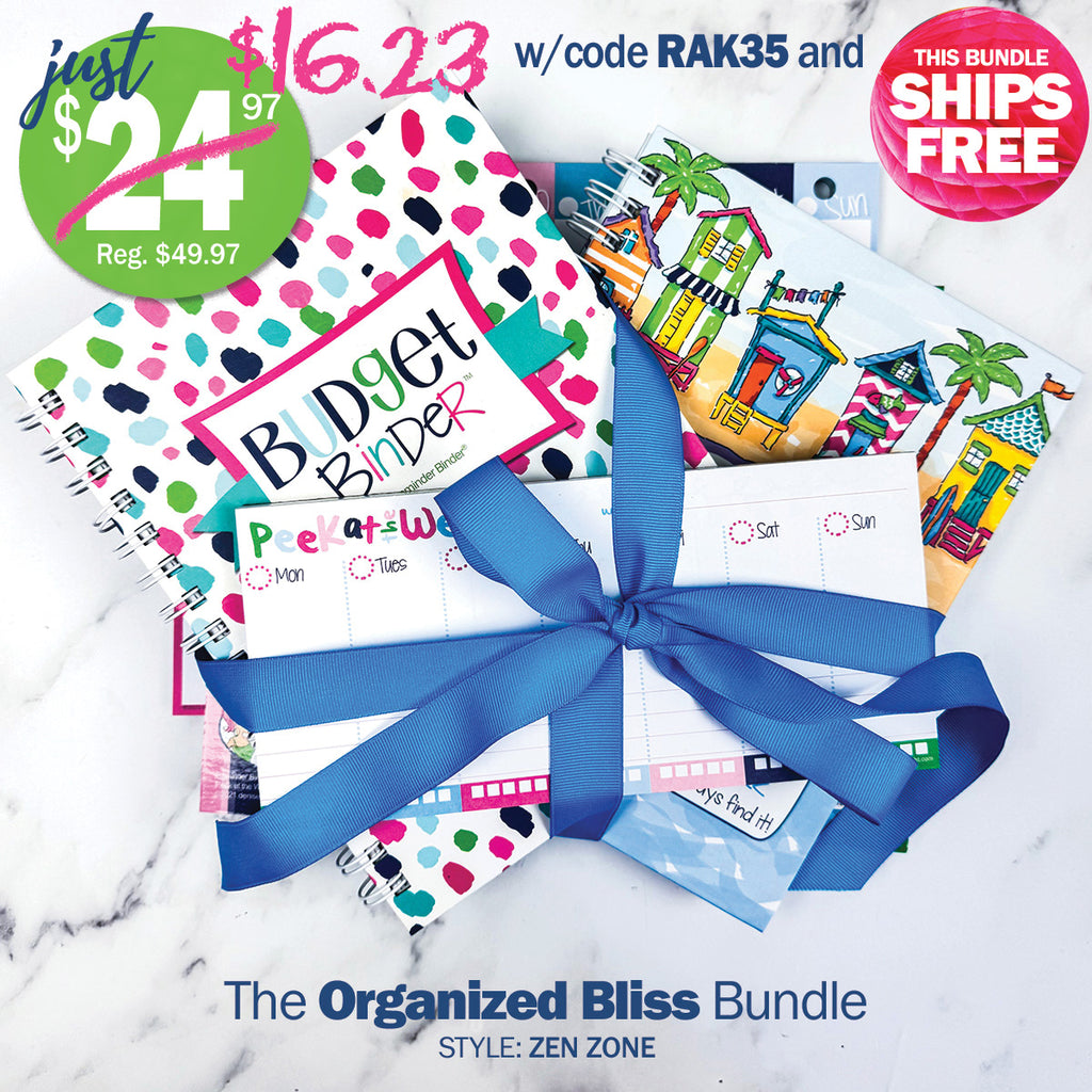 NEW! Organized Bliss Bundle | Gratitude Finder® Journal, Budget Binder™ & 2 Planner Pads | The Perfect Organization Trio | HOT DEAL | No Code Needed