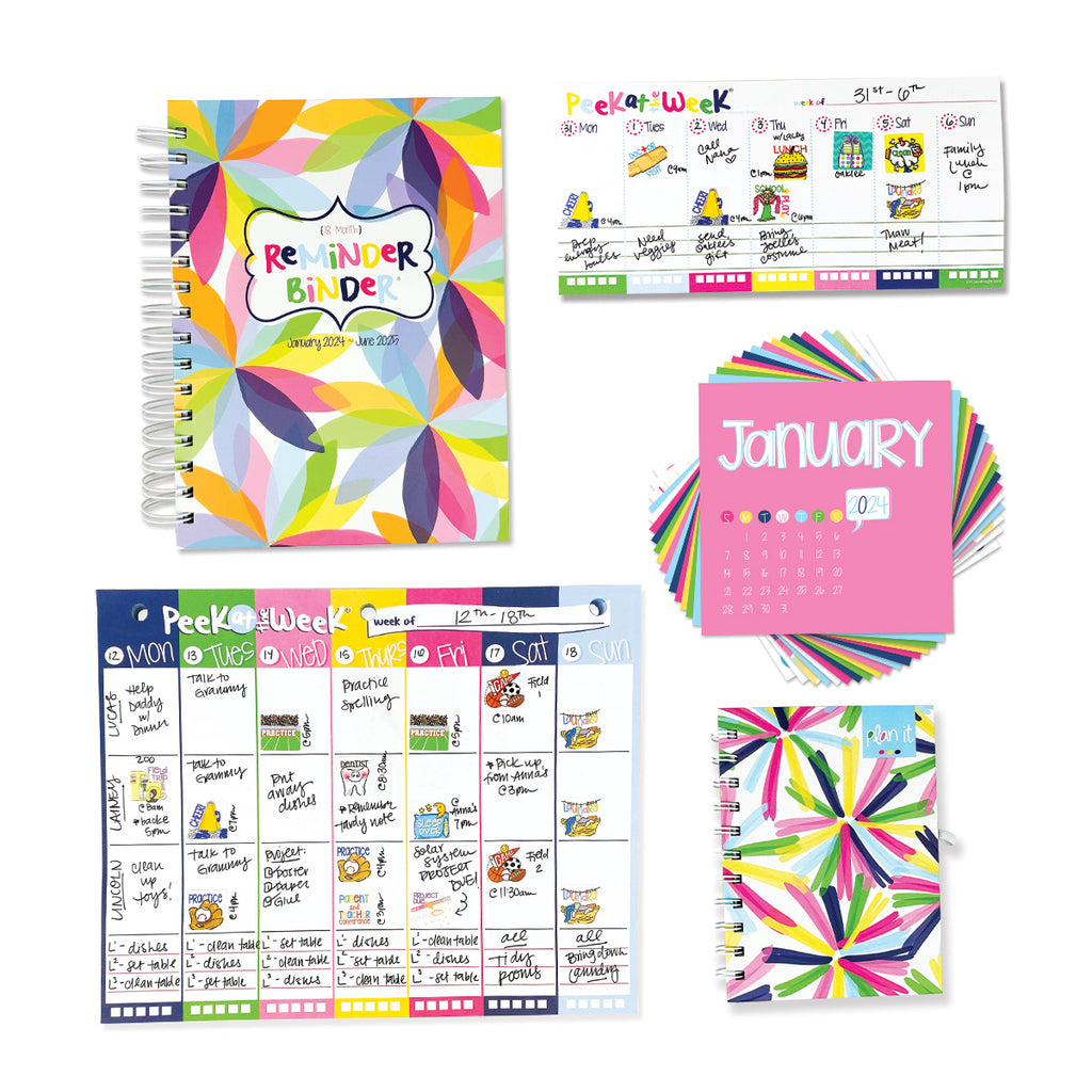 NEW! Dream Planner Bundle | 2024-25 Reminder Binder® + 2 Planner Pads, Pocket Notebook & Mini Desktop Calendar