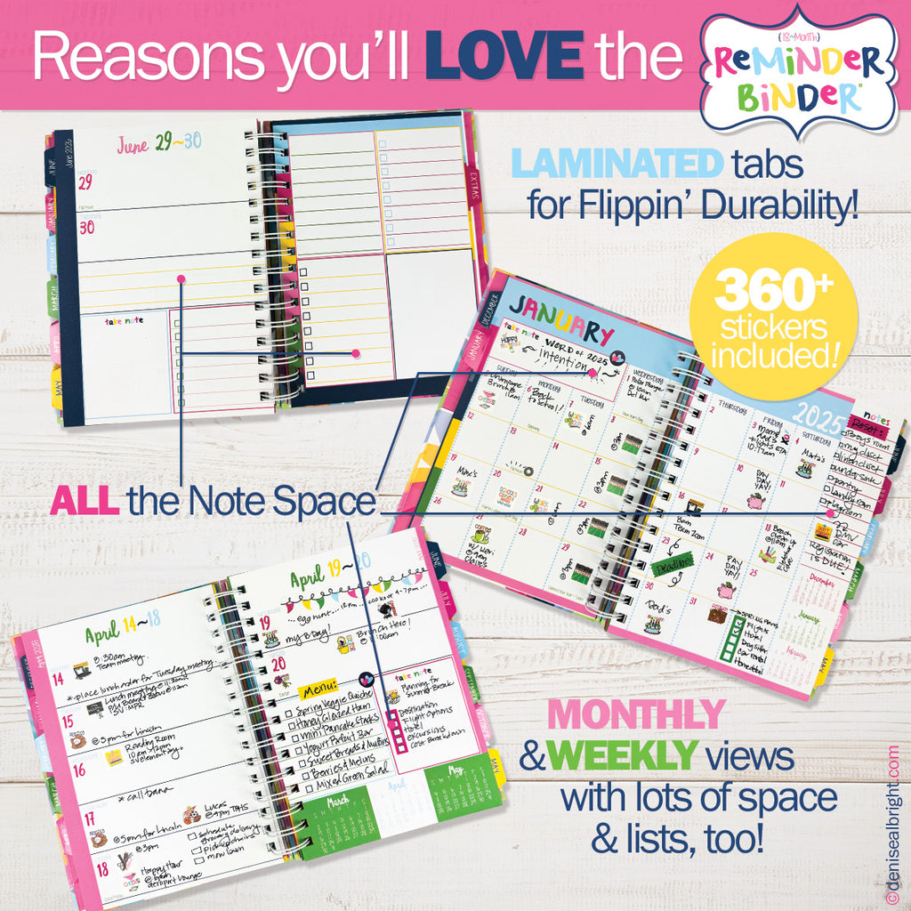 NEW! Dream Planner Bundle | 2025-26 Reminder Binder® + 2 Planner Pads & Pocket Notebook