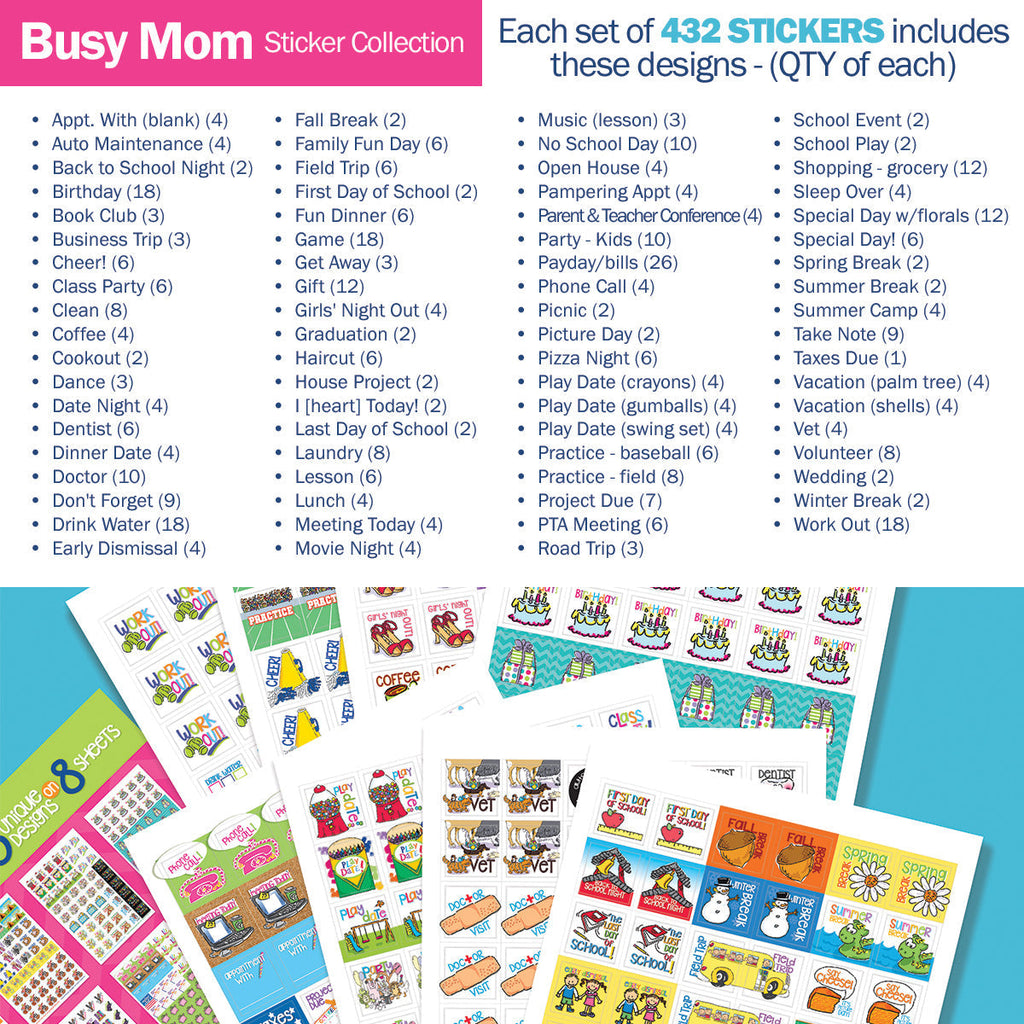 Busy Mom Planning Sticker Set | Daily Deal