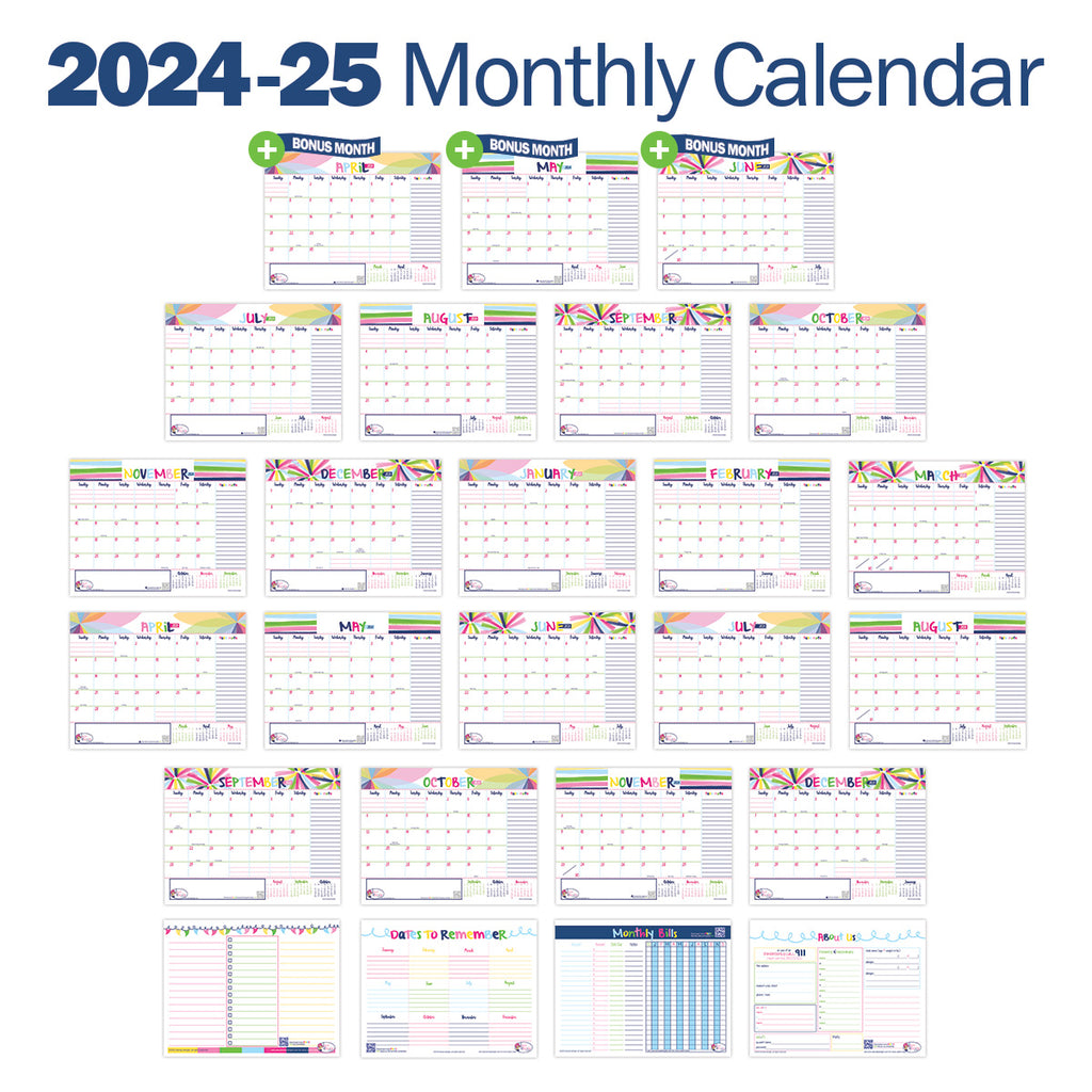 NEW! Printable 2024-25 Calendar | July 2024 - December 2025 | Bonus Tools | Print-ready, Delivered Instantly
