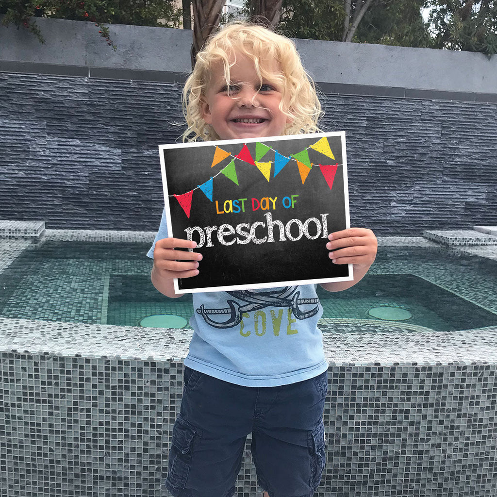 First & Last Day of School Signs | Prop Deck | 16 Grade Levels Preschool to College | (4) Styles - Denise Albright® 