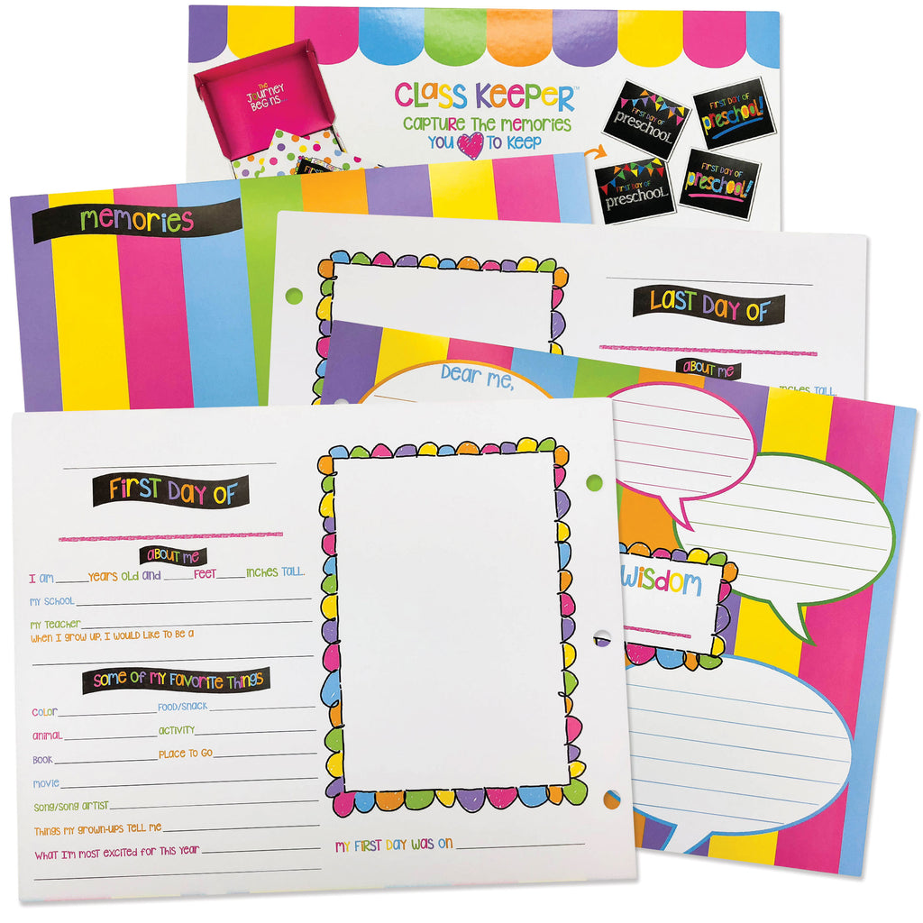 First & Last Day Extra Pages Kit for the Class Keeper® School Memory Binder | (2) Styles