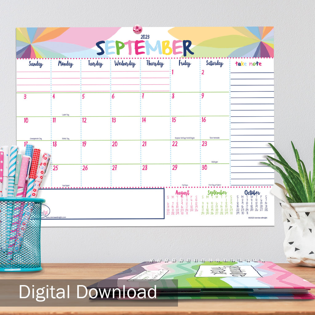 FREE Digital Download | September 2023 Monthly View Calendar | Print-ready, Delivered Instantly