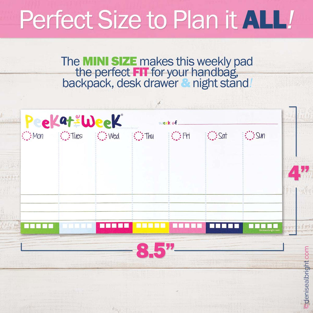 Buy-the-Case BULK Mini Peek at the Week® Planner Pads | Case of 57 Pads