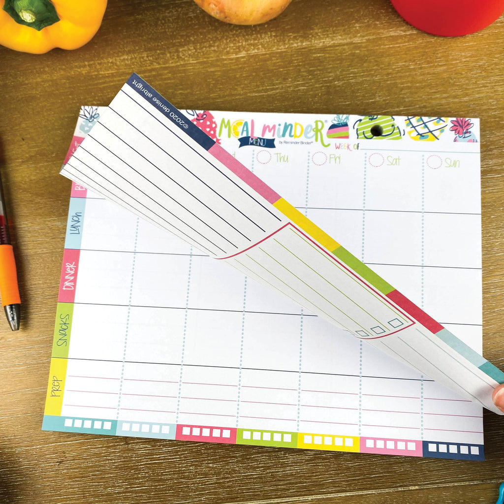 Meal Minder® Weekly Menu Planner Pads Bundle + BONUS Dry Erase Board | Grocery List - Denise Albright® 