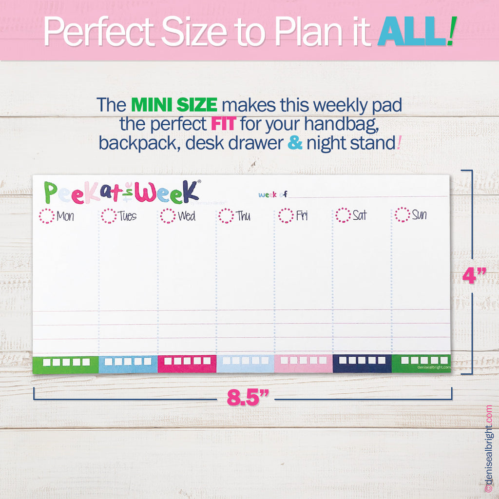 MINI Peek at the Week® Planner Pad | Preppy 'n' Pink