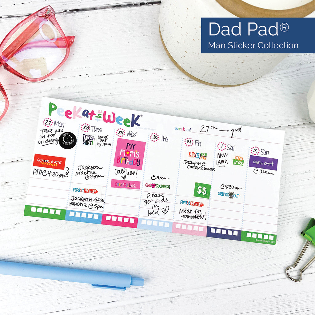 Mini Peek at the Week® Planner Pad + ONE Sticker Set Bundle | Preppy 'n' Pink