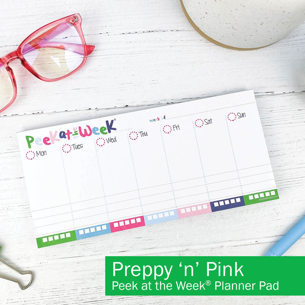 Bundle of TWO Mini Peek at the Week® Planner Pads | Dry Erase Checklist