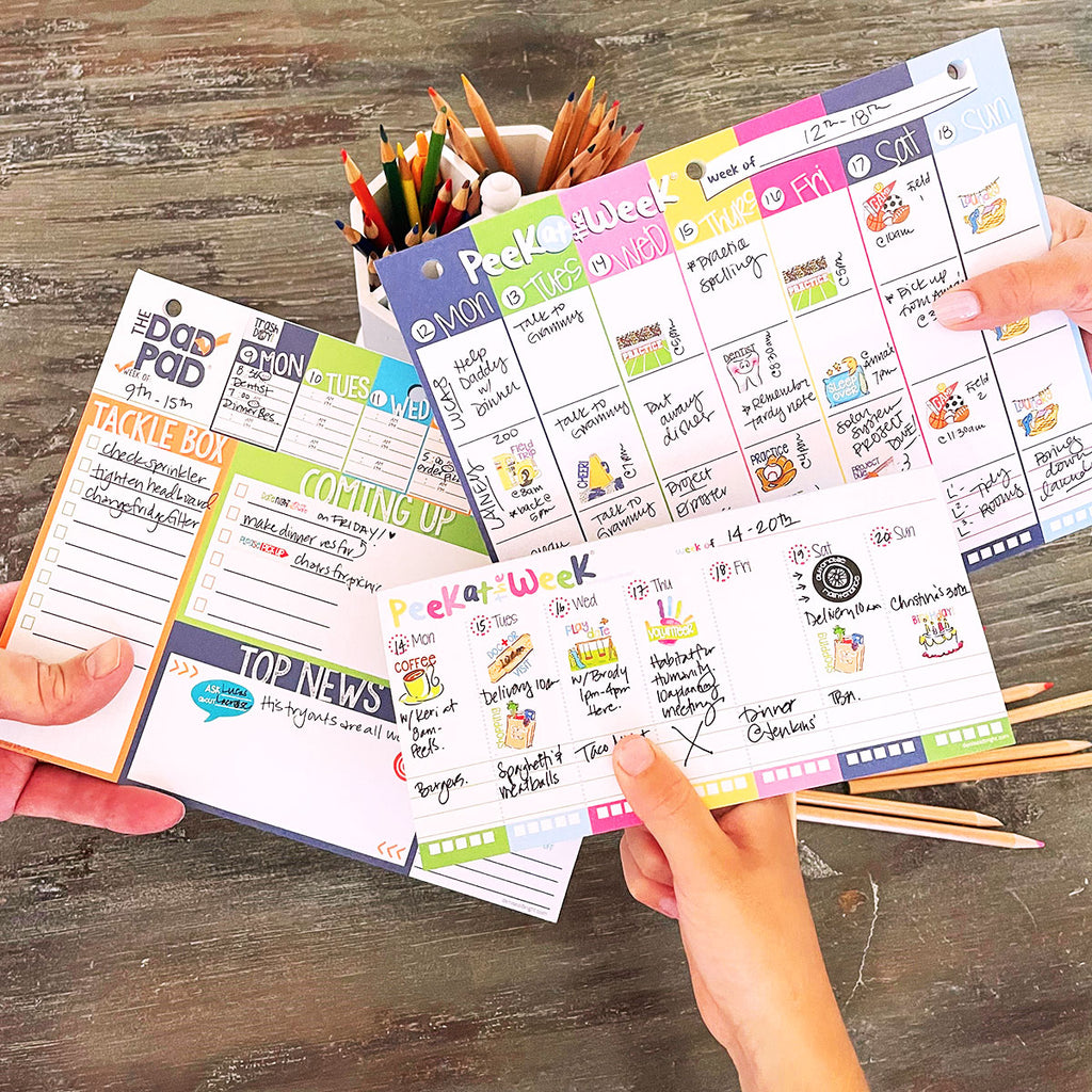 The Perfectly-Planned Family | THREE Weekly Planner Pads Bundle | Great for Whole Plan Family