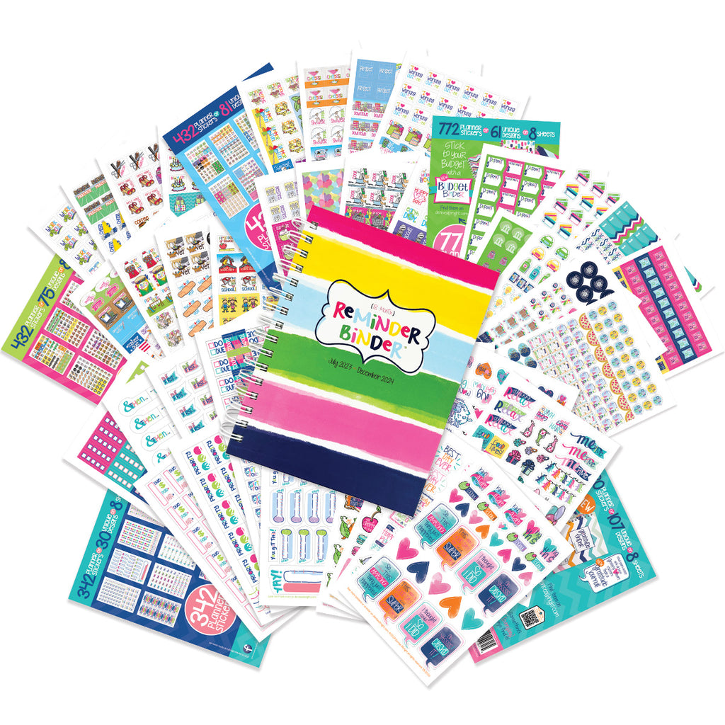 2023-24 Reminder Binder® Planner + 2308 Stickers Bundle