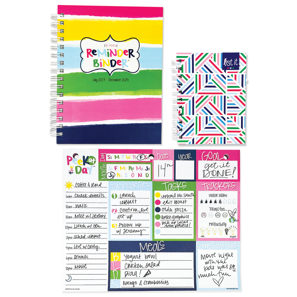 Plan Your Day Bundle | 2023-24 Reminder Binder®+ Daily Pad + Mini Notebook