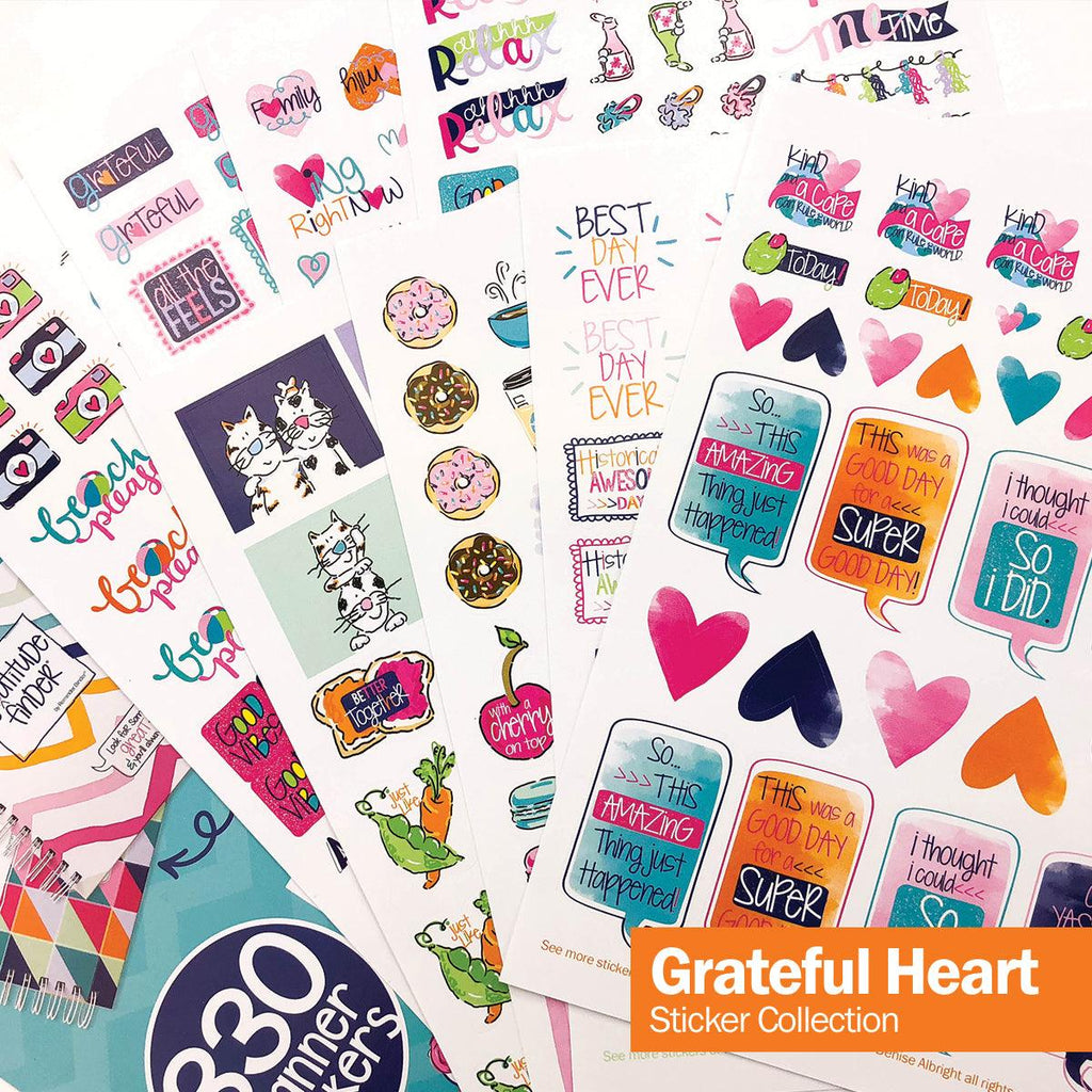 Bundle of 3 Grateful Heart Gratitude Sticker Sets | 330 Stickers per Set