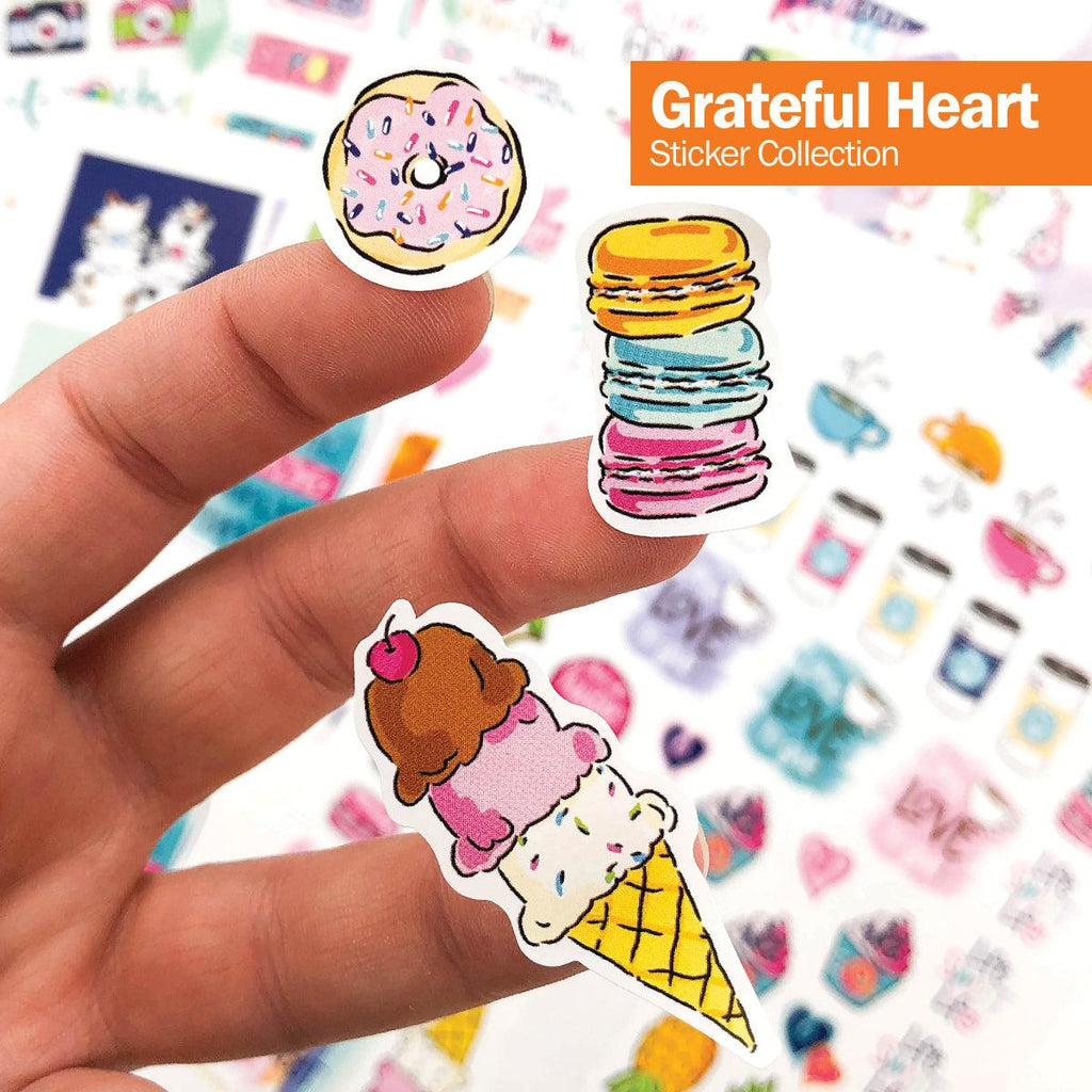 Bundle of 3 Grateful Heart Gratitude Sticker Sets | 330 Stickers per Set