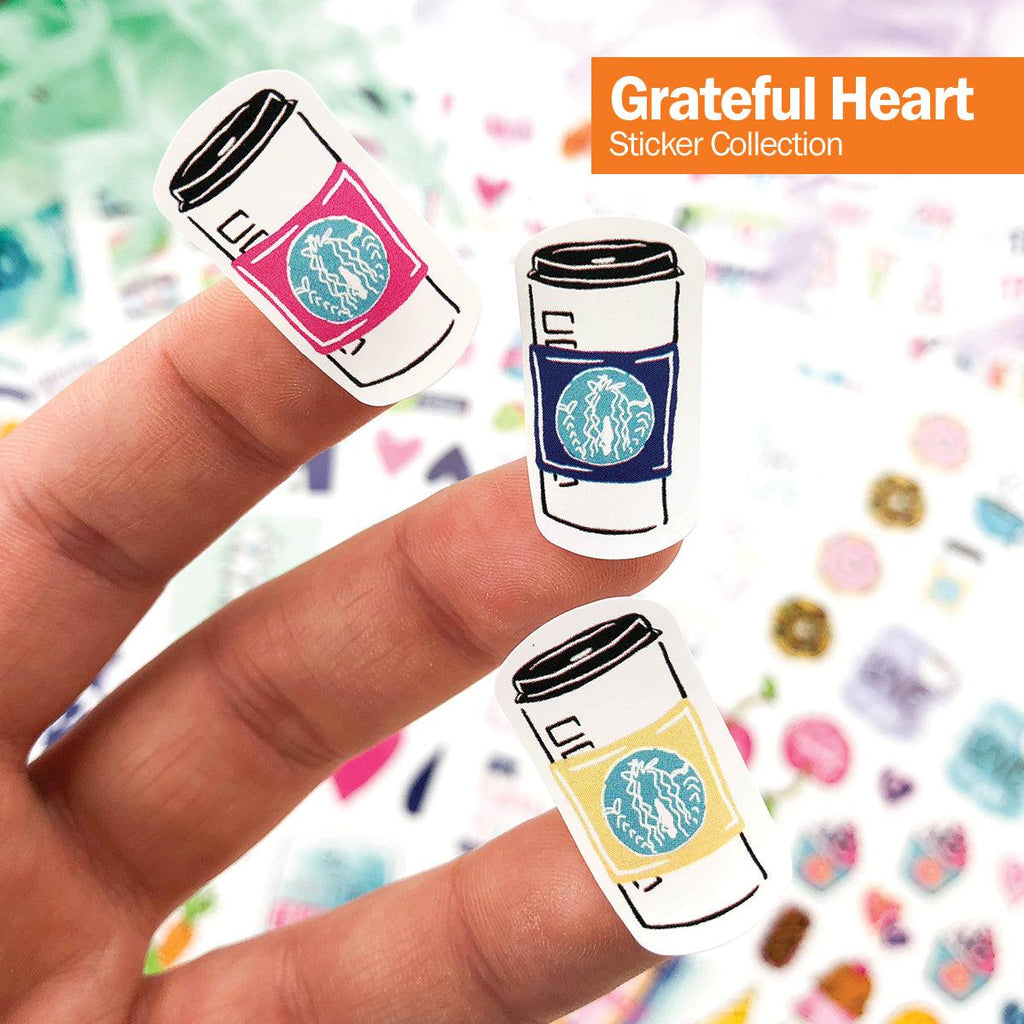 Bundle of 3 Grateful Heart Gratitude Sticker Sets | 330 Stickers per Set