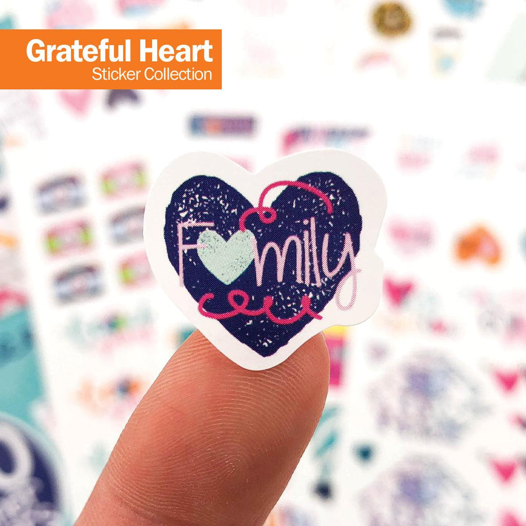 Bundle of 3 Grateful Heart Gratitude Sticker Sets | 330 Stickers per Set