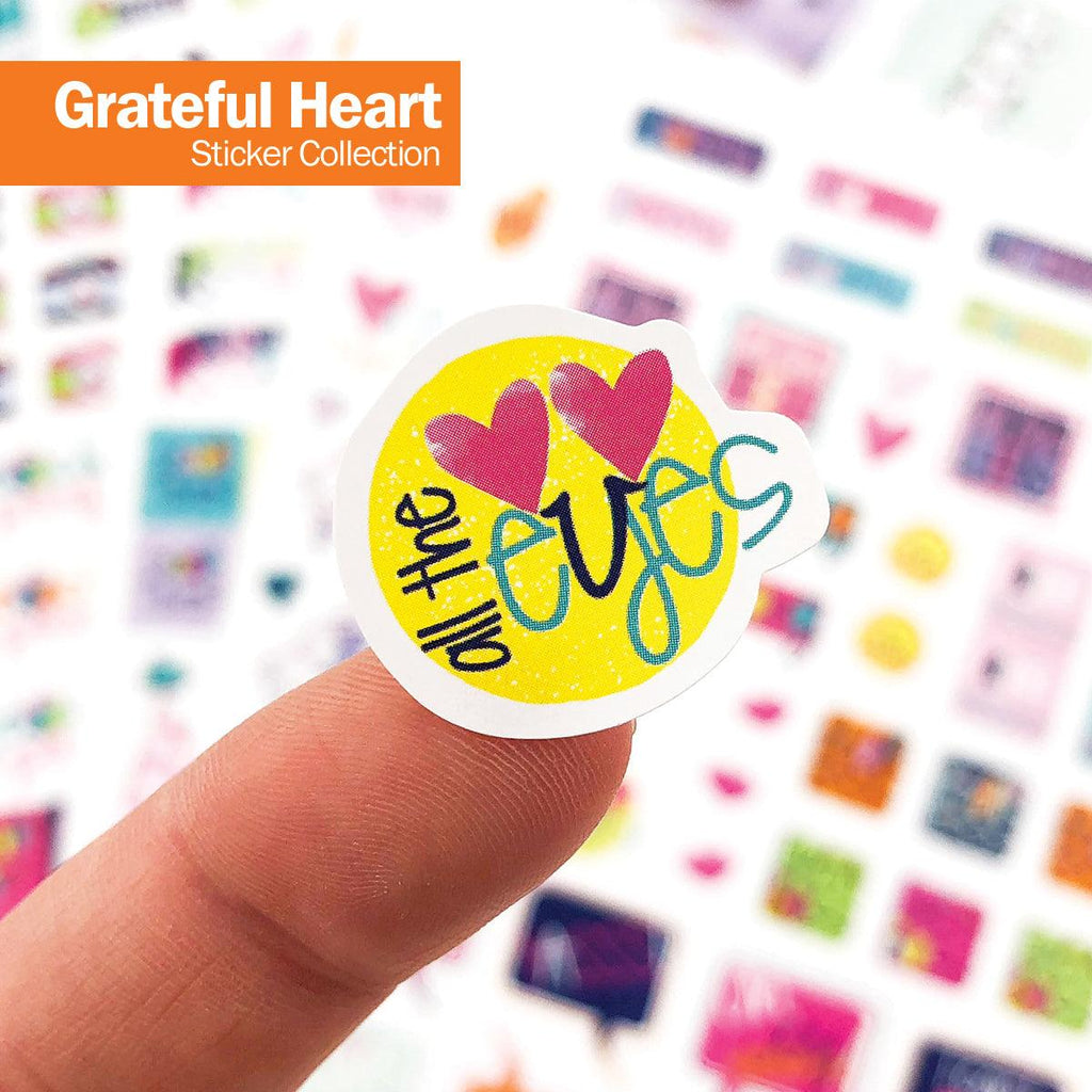 Bundle of 3 Grateful Heart Gratitude Sticker Sets | 330 Stickers per Set