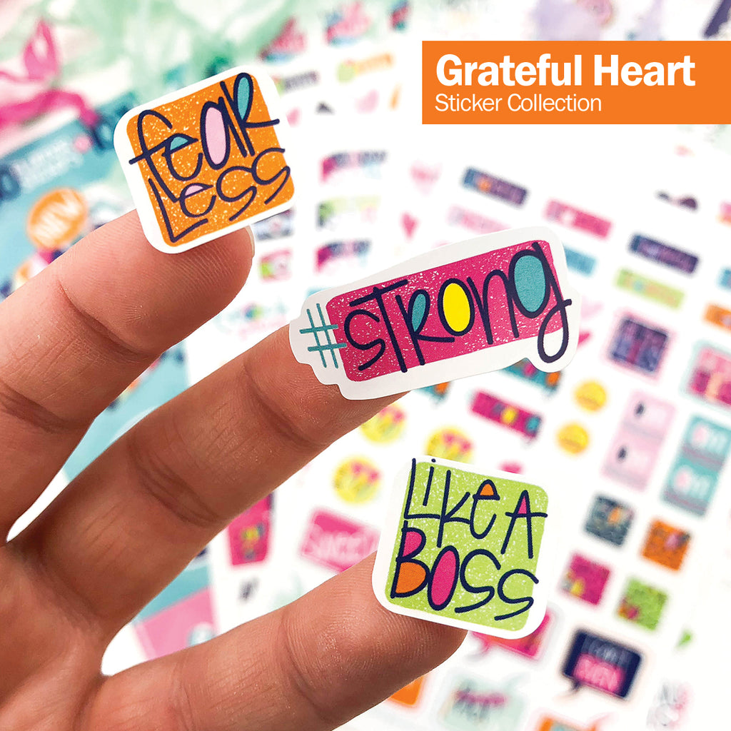 Grateful Heart Stickers | Gratitude, Positive, Good Vibes, Encouraging, Etc.