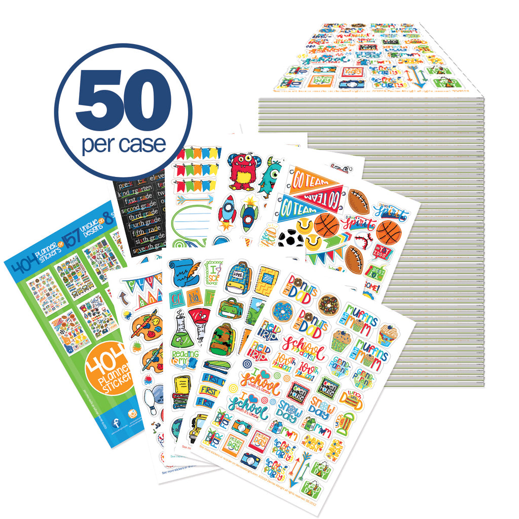 Buy-the-Case BULK Planner Sticker Sets | 8 Styles | Case of 50 Sticker Sets | Choose from (8) Styles