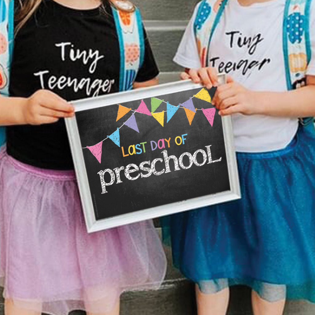NEW HOT DEAL | First & Last Day of School Signs | Prop Deck | 16 Grade Levels Preschool to College | Primary Flags