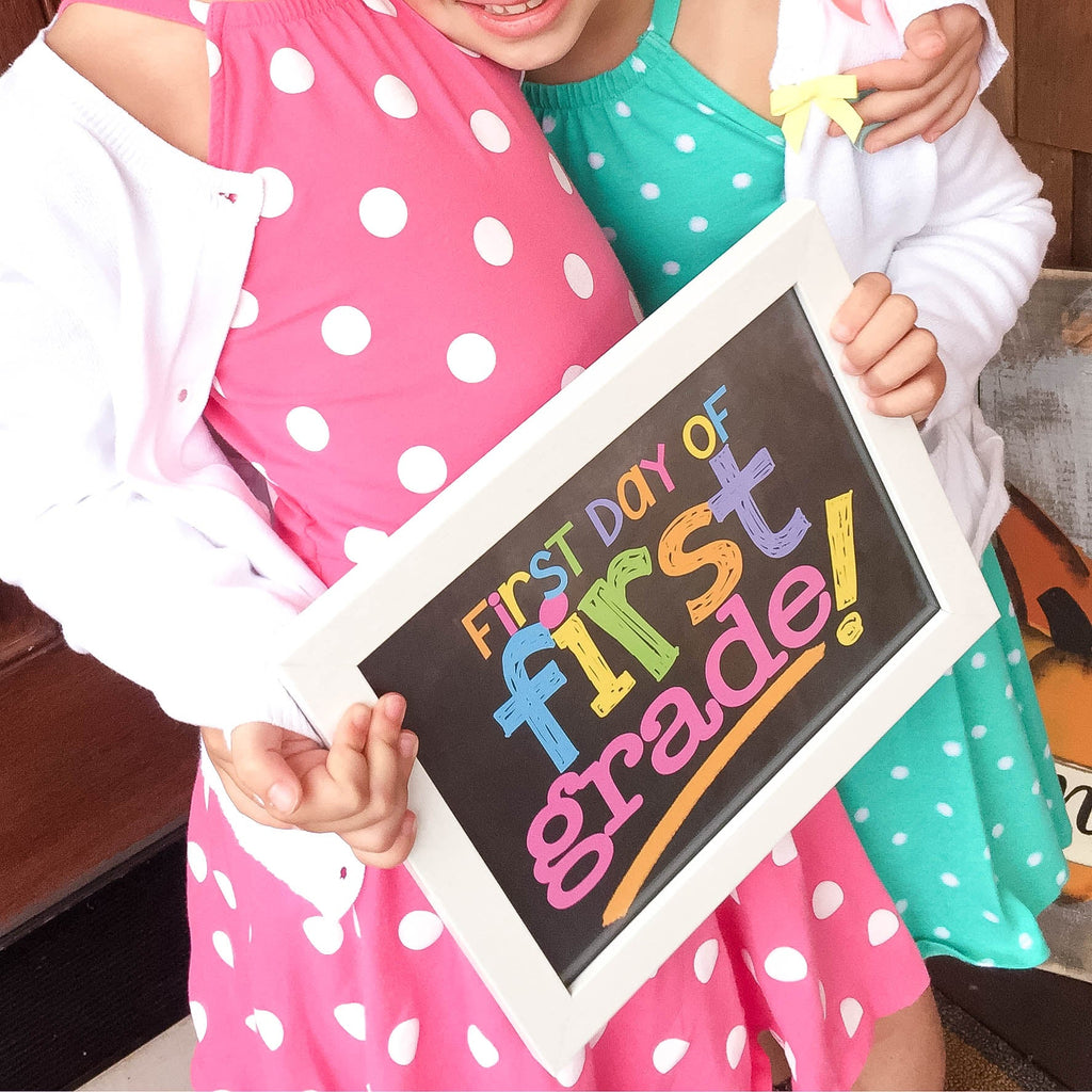 First & Last Day of School Signs | Prop Deck | 16 Grade Levels Preschool to College | (4) Styles - Denise Albright® 