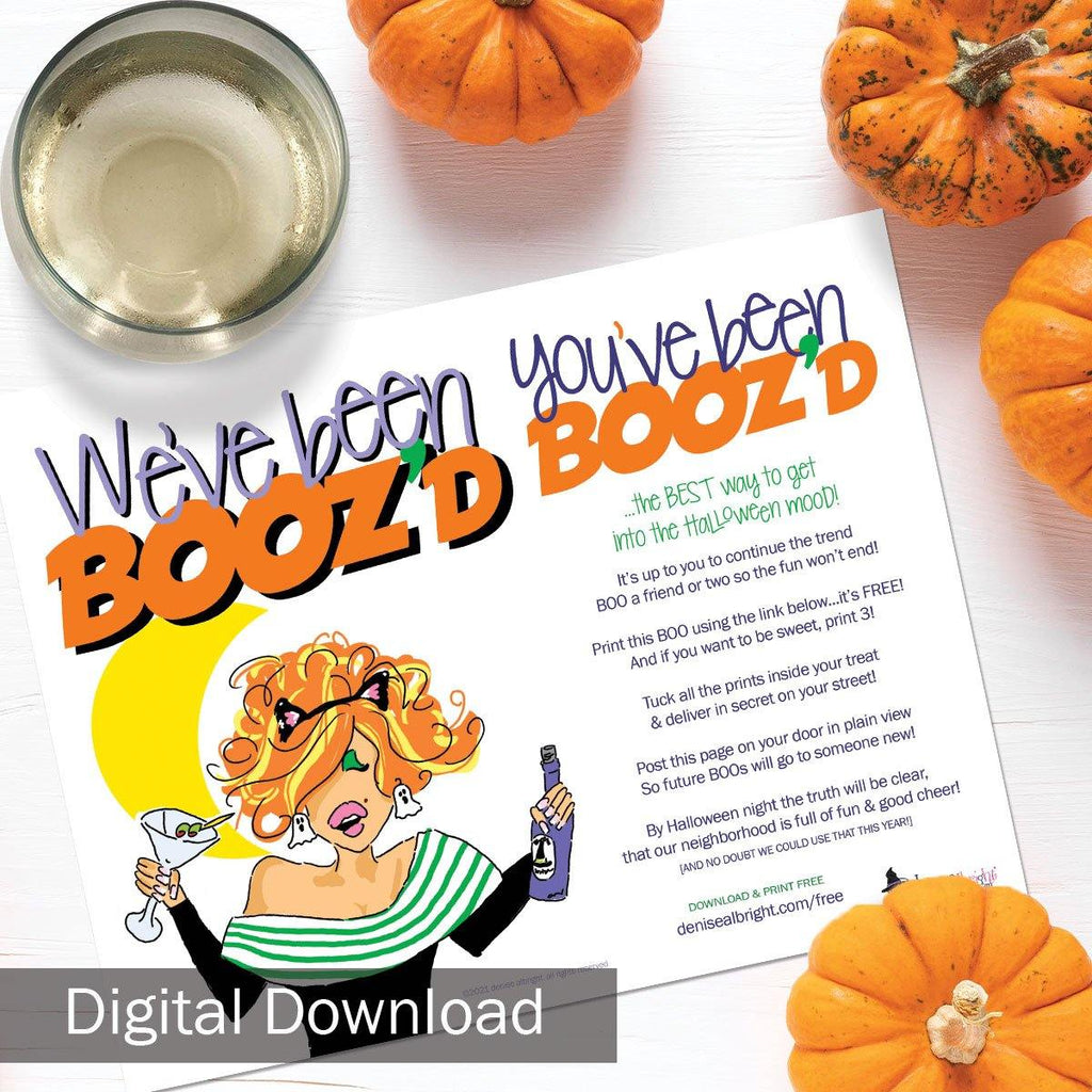 FREE Digital Download | Get Booz'd | Halloween Decor | Print-ready, Delivered Instantly - Denise Albright® 